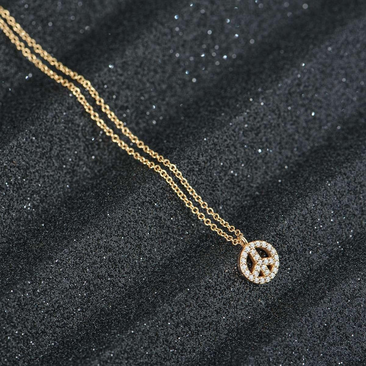 Tiffany & Co. Rose Gold Diamond Metro Peace Pendant In Excellent Condition In London, GB
