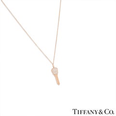Tiffany & Co. Rose Gold Diamond Modern Key Pendant