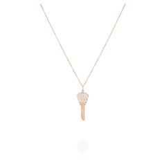 Tiffany & Co. Rose Gold Diamond Modern Key Pendant