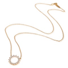 Tiffany & Co. Rose Gold Diamond Open Circle Necklace