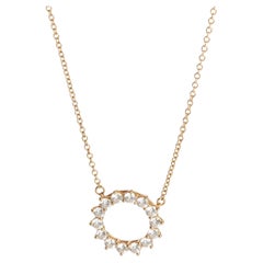 Tiffany & Co. Rose Gold Diamond Open Circle Necklace