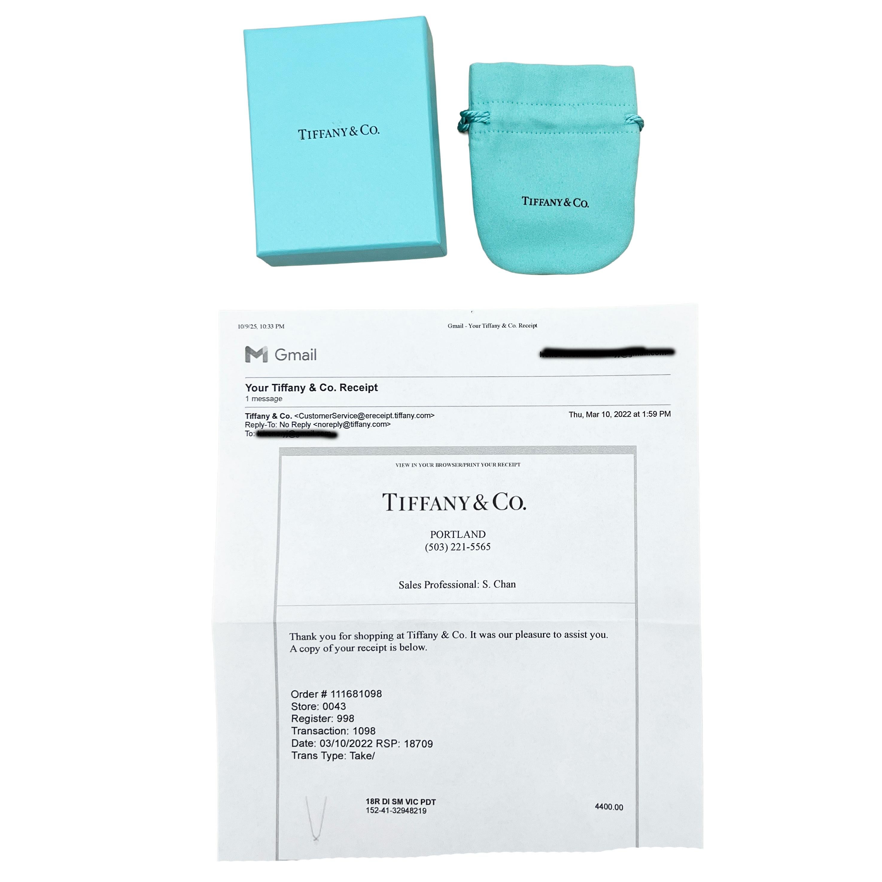 da uomo o donna Tiffany & Co. Ciondolo in oro rosa con diamante piccolo Model Victoria in vendita