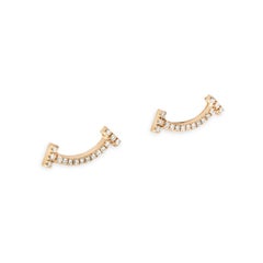 Tiffany & Co. Rose Gold Diamond T Smile Earrings 60150743