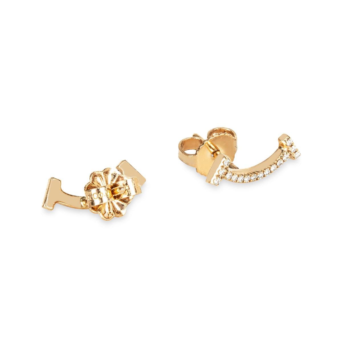 Tiffany & Co. Orecchini a forma di sorriso con diamante in oro rosa AT&T 60150743 In condizioni ottime in vendita a Mayfair, London, London