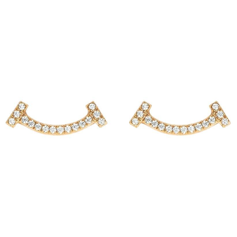 Tiffany & Co. Pendientes Sonrisa T Diamante Oro Rosa 60150743