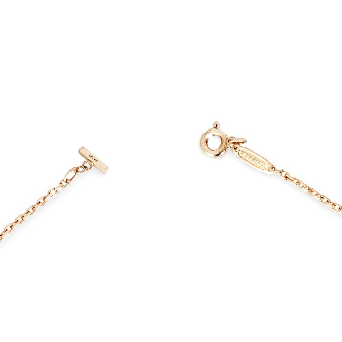 Round Cut Tiffany & Co. Rose Gold Diamond T Smile Pendant 67513509 For Sale