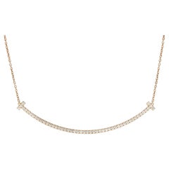 Tiffany & Co. Rose Gold Diamond T Smile Pendant 67513509