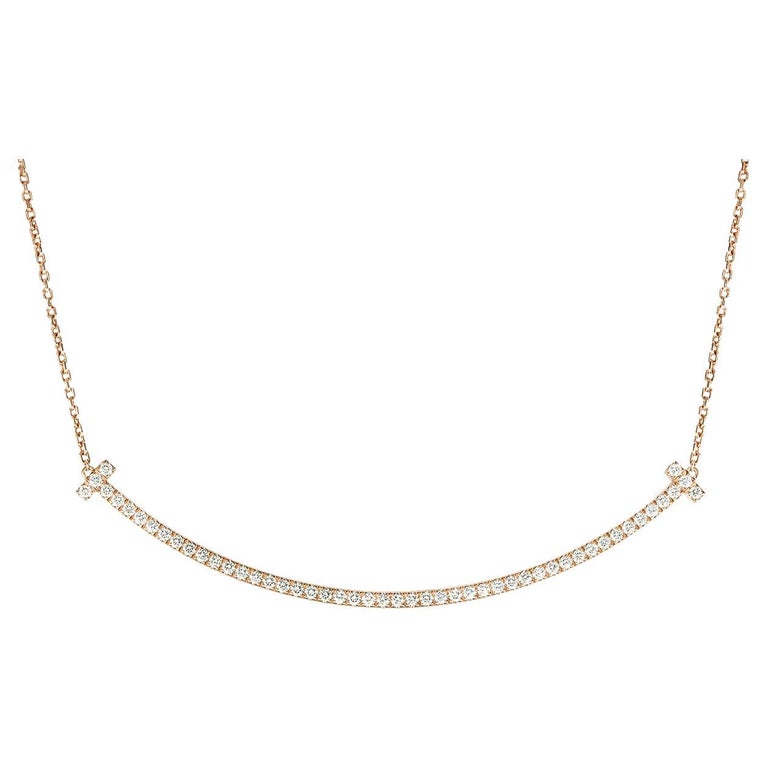 Tiffany and Rose Gold Diamond T Smile Pendant 67513509 For