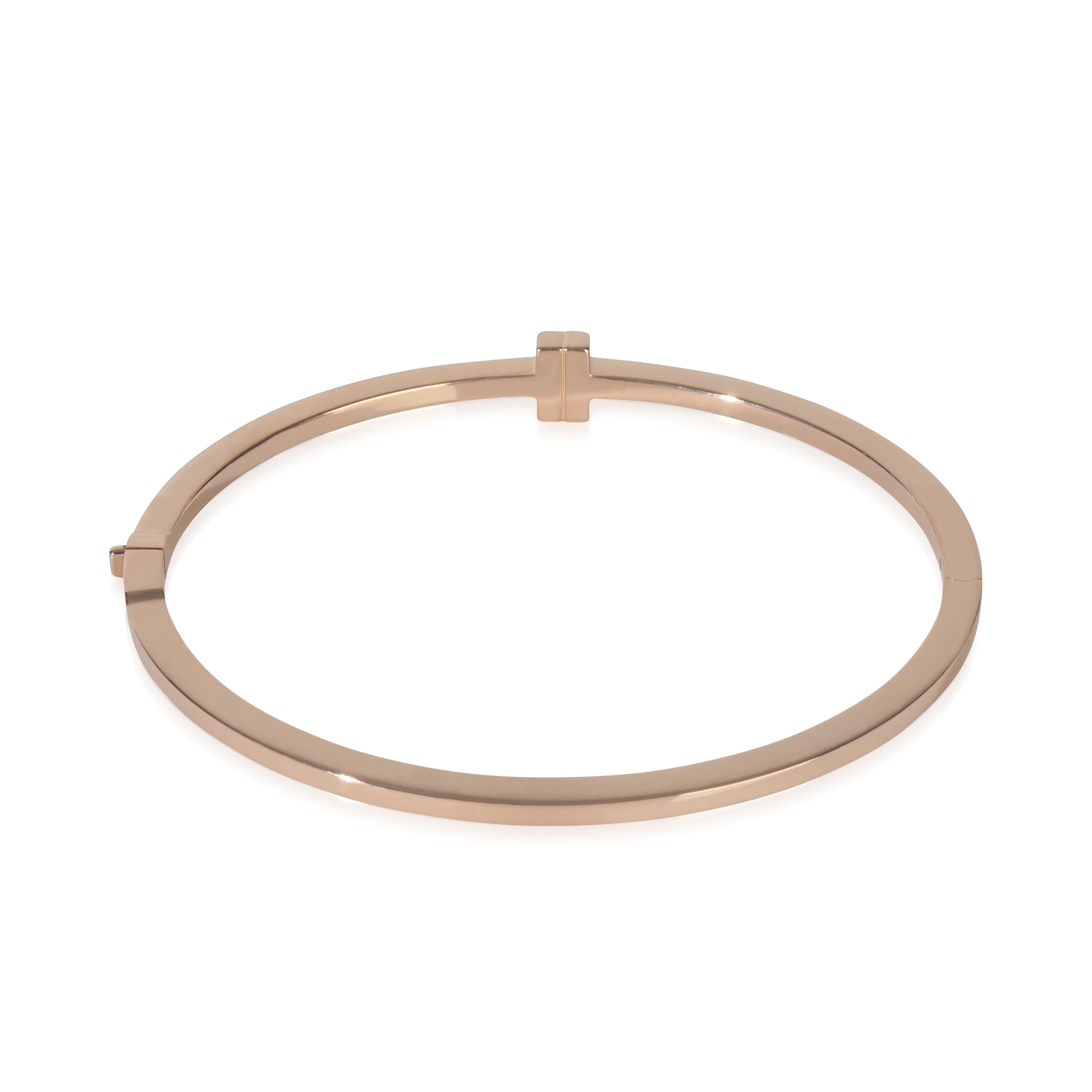 Tiffany & Co. Rose Gold Diamond Tiffany T Hinged Bracelet im Zustand „Hervorragend“ im Angebot in New York, NY