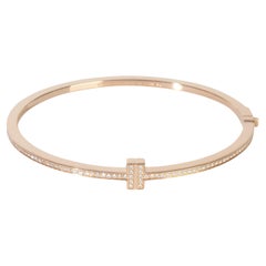 Tiffany & Co. Rose Gold Diamond Tiffany T Hinged Bracelet Tiffany & Co. Rose Gold Diamond Tiffany T Hinged Bracelet