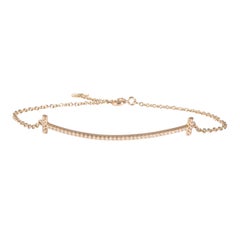 Tiffany & Co. Rose Gold Diamond Tiffany T Smile Bracelet