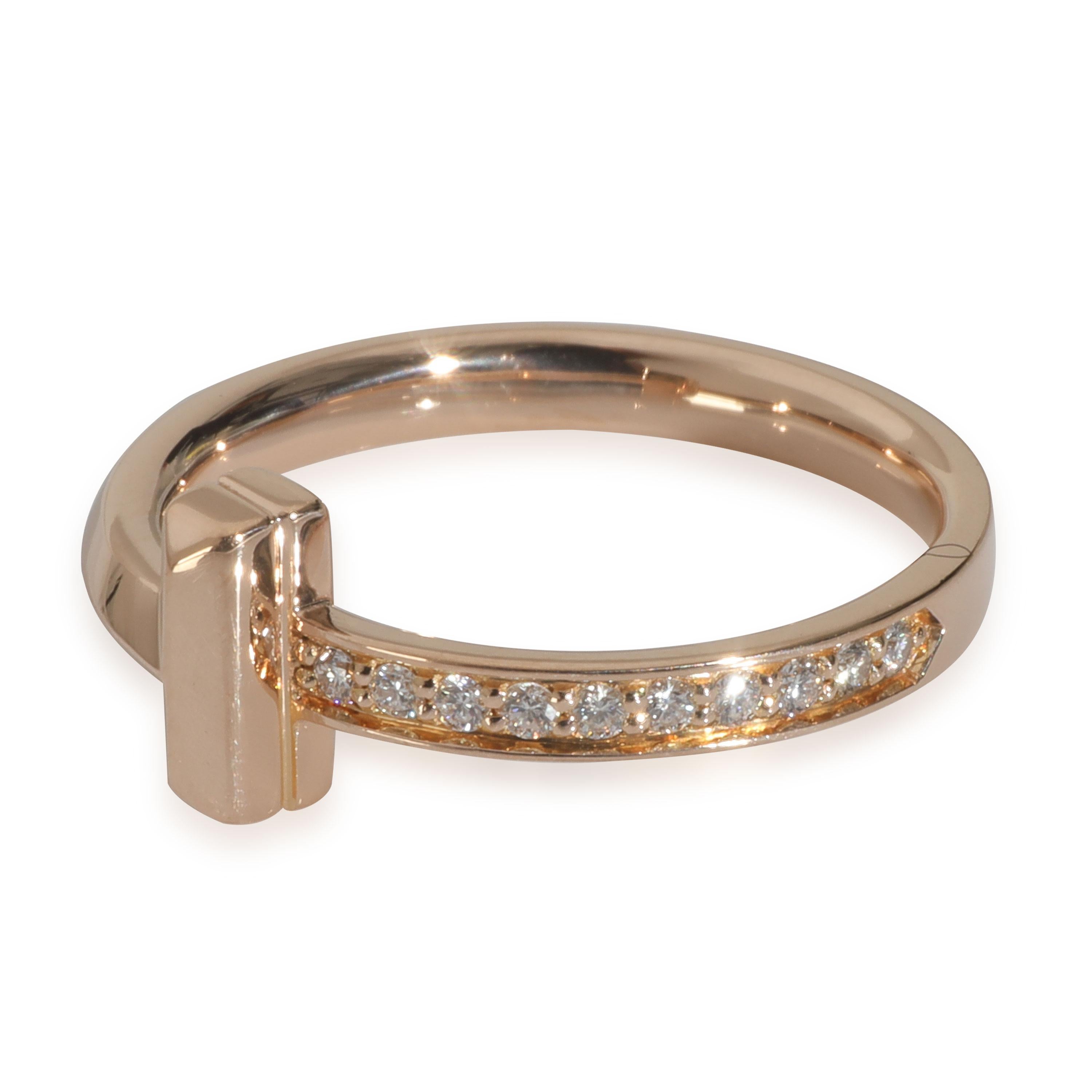 Women's Tiffany & Co. Rose Gold Diamond Tiffany T T1 Ring For Sale