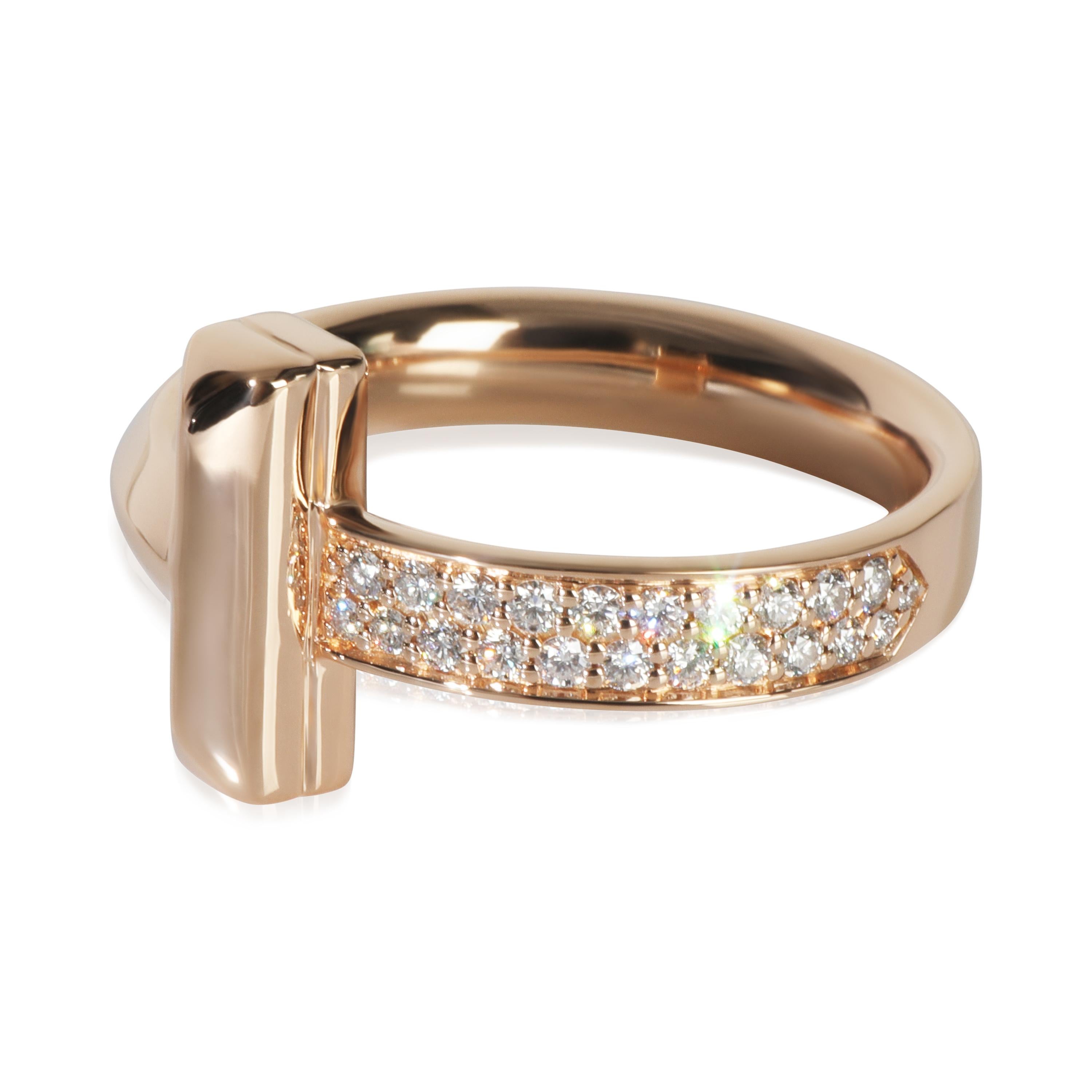 De las mujeres Tiffany & Co. Anillo de oro rosa con diamantes Tiffany T1 en venta