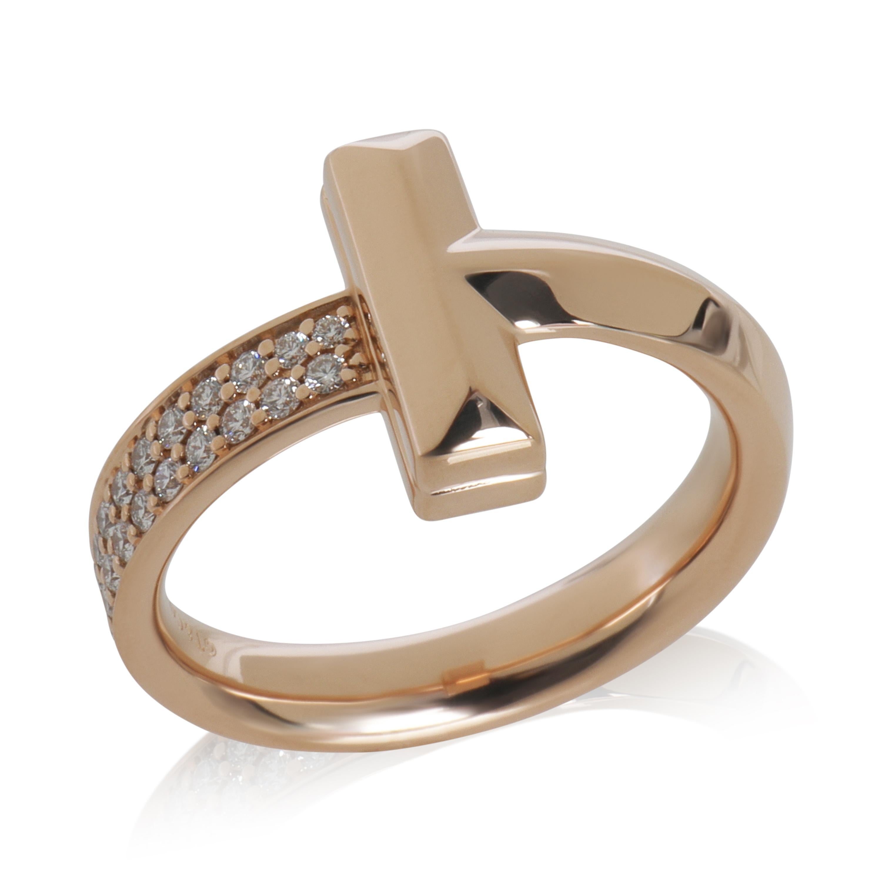 Tiffany & Co. Anillo de oro rosa con diamantes Tiffany T1 en venta 1