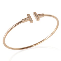 Tiffany & Co. Rose Gold Diamond Tiffany T Wire Bracelet