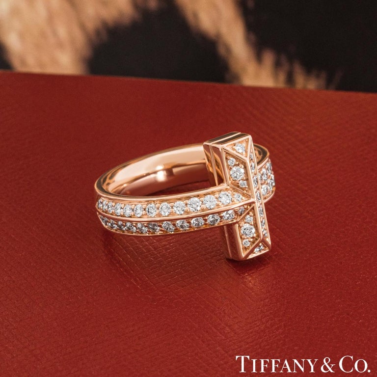 Tiffany Rose Gold Diamond Tiffany T1 Ring
