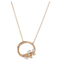 Tiffany & Co. Rose Gold Diamond Victoria Vine Pendant