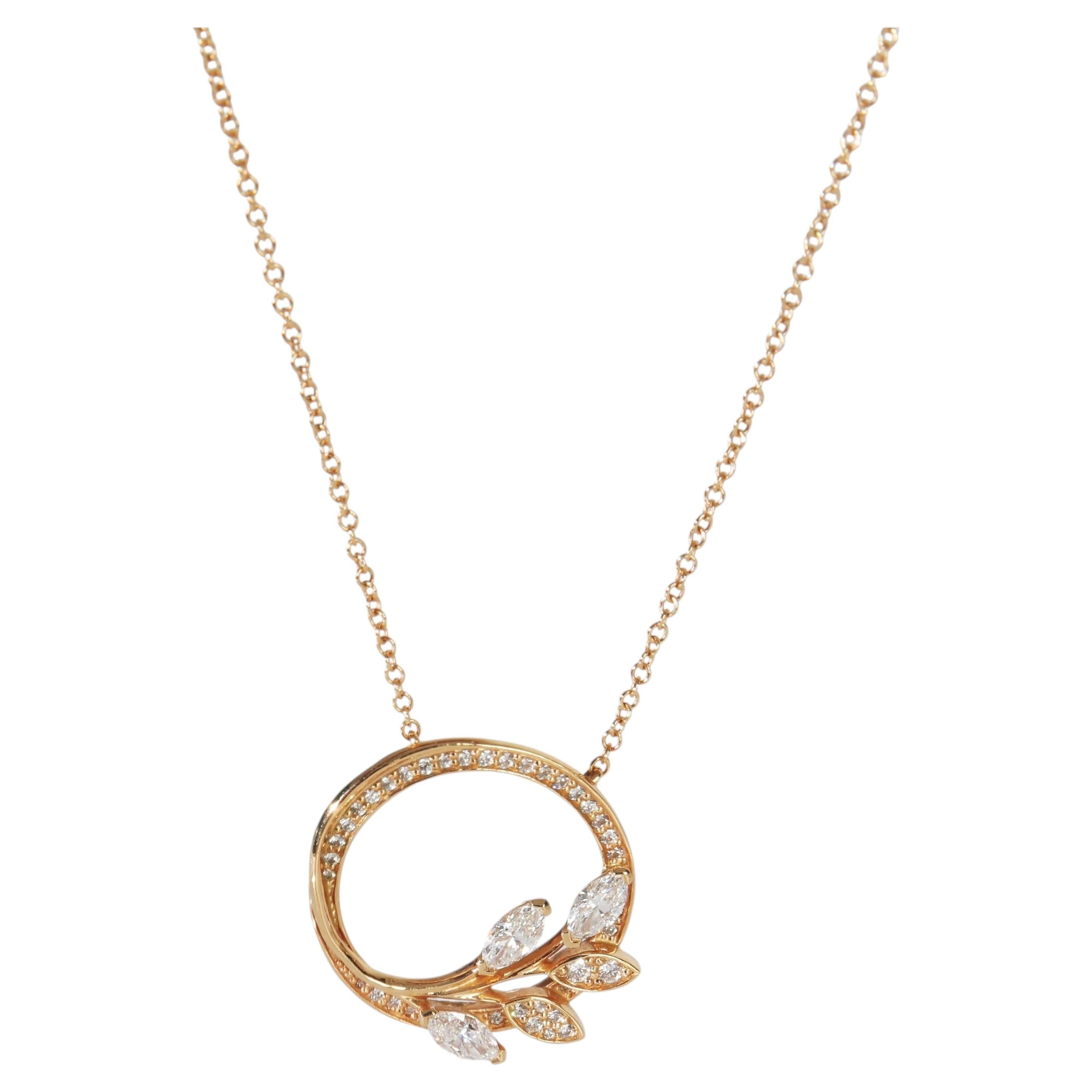 Tiffany & Co. Rose Gold Diamond Victoria Vine Pendant