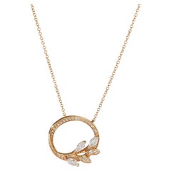 Tiffany & Co. Rose Gold Diamond Victoria Vine Pendant