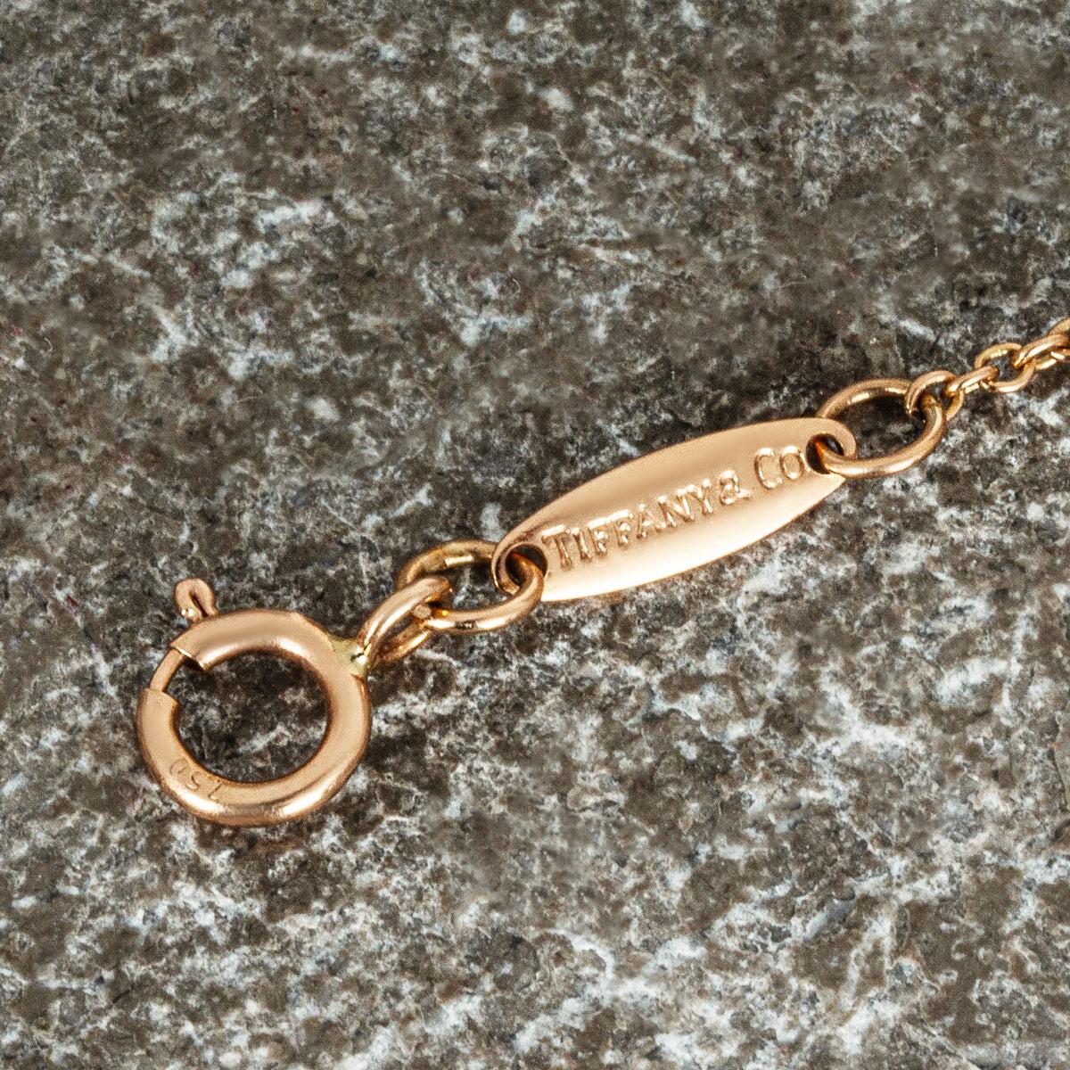 Round Cut Tiffany & Co. Rose Gold Diamonds By The Yard Elsa Peretti Bracelet 60140745
