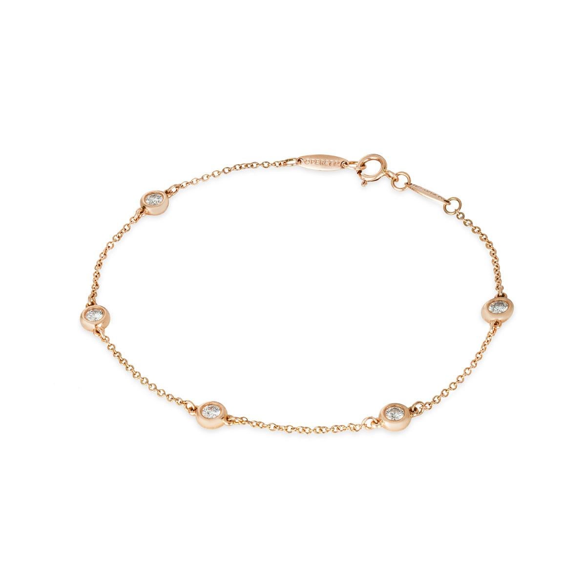Tiffany & Co. Rose Gold Diamonds By The Yard Elsa Peretti Bracelet 60140745 In Excellent Condition In Mayfair, London, London