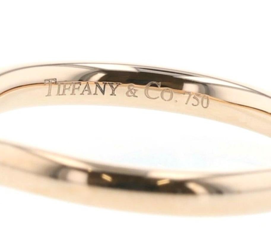 TIFFANY & Co. Rose Gold Elsa Peretti 3 Diamant 2mm geschwungener Ehering 4,5 im Zustand „Hervorragend“ im Angebot in Los Angeles, CA