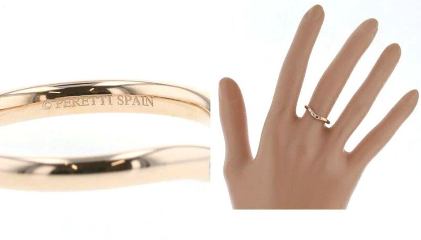 TIFFANY & Co. Rose Gold Elsa Peretti 3 Diamant 2mm geschwungener Ehering 4,5 Damen im Angebot