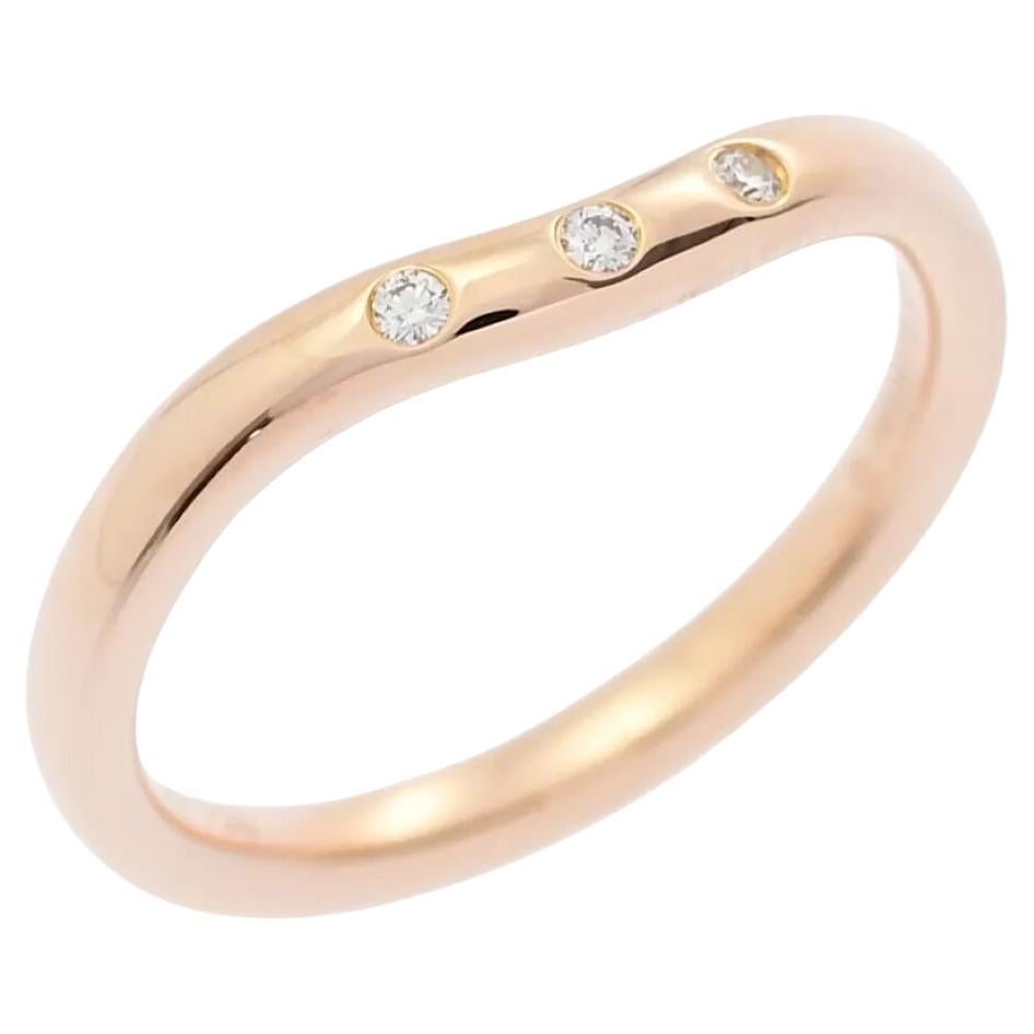 TIFFANY & Co. Alianza de oro rosa Elsa Peretti con 3 diamantes curvados de 2 mm 4,5