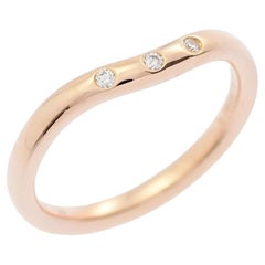TIFFANY & Co. Anello nuziale curvo con 3 diamanti da 2 mm in oro rosa Elsa Peretti 4.5