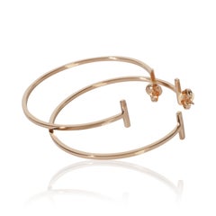 Tiffany & Co. Rose Gold  Extra Large Tiffany T Wire Hoop Earrings