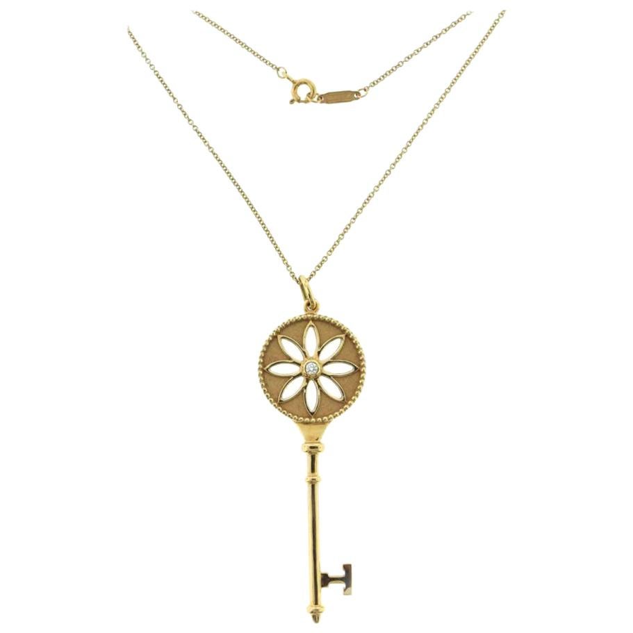 tiffany gold key necklace