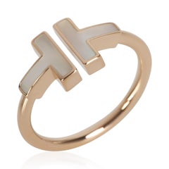 Tiffany & Co. Rose Gold Mother Of Pearl Tiffany T Wire Ring