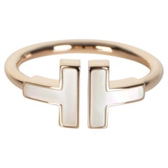 Tiffany & Co. Rose Gold Mother Of Pearl Tiffany T Wire Ring