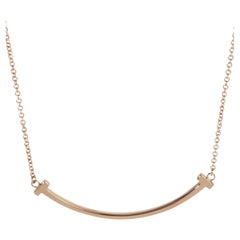 Tiffany & Co. Rose Gold  Small Model Tiffany T Smile Necklace
