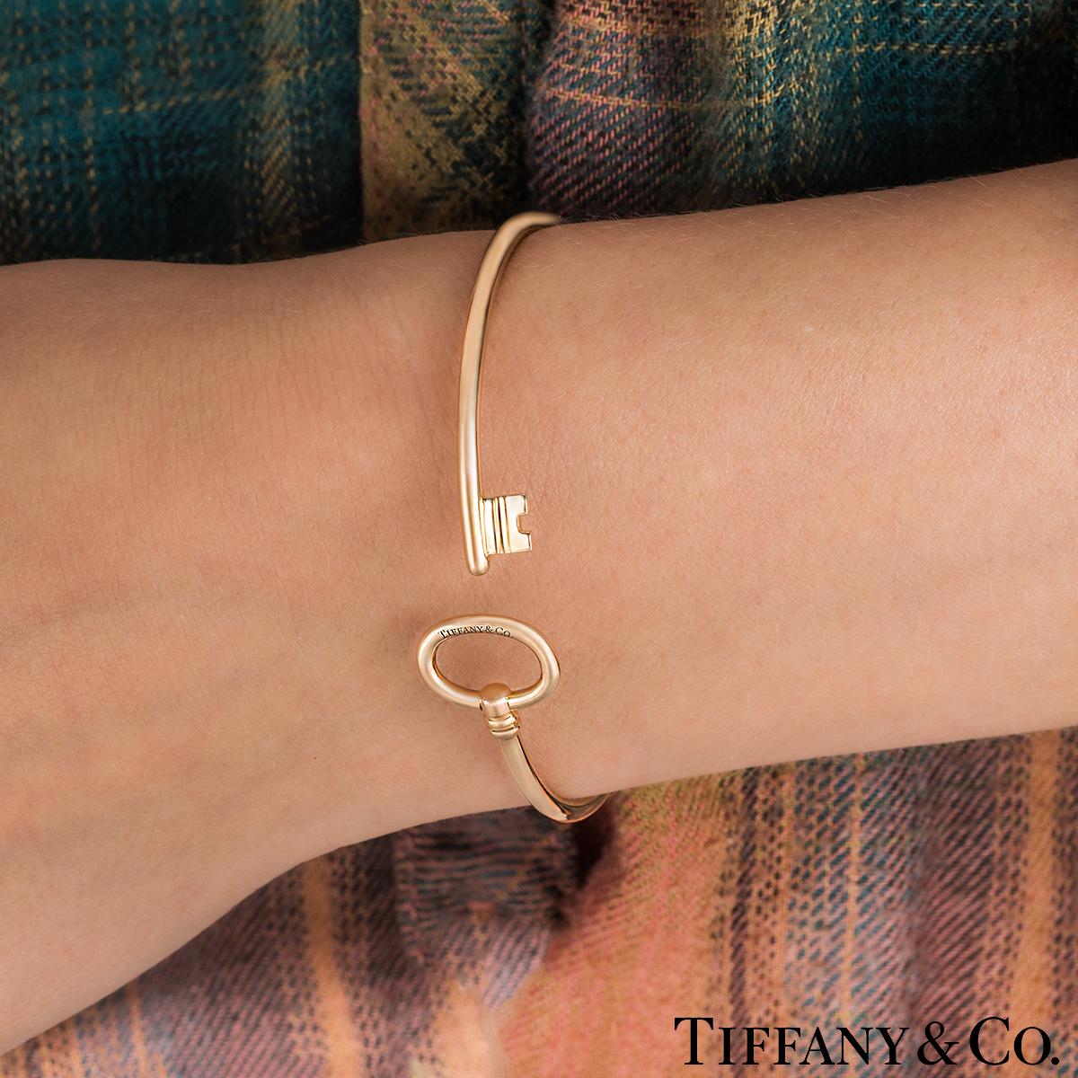 Tiffany & Co. Rose Gold Tiffany Keys Wire Bracelet In Excellent Condition In London, GB