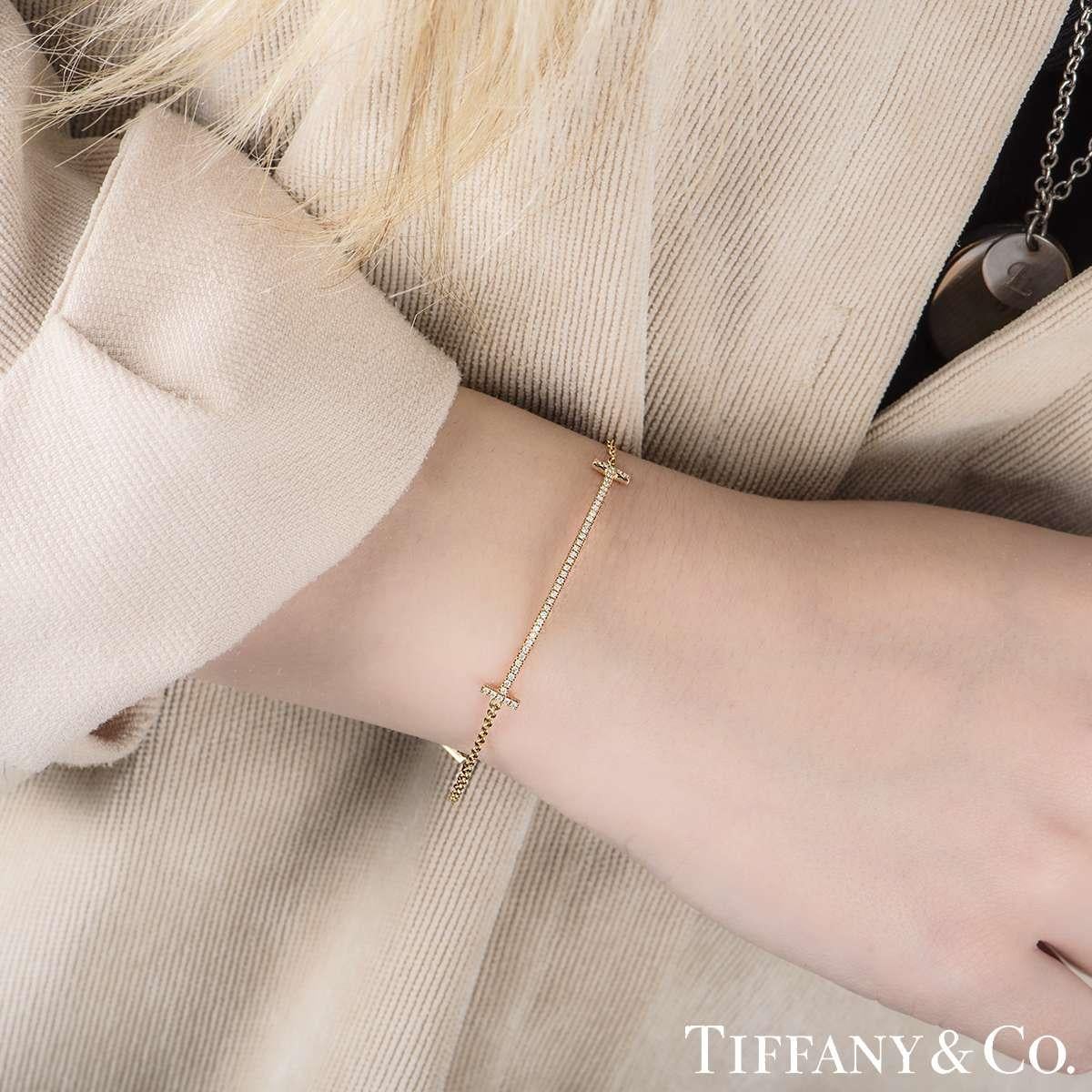 Tiffany & Co. Roségold Tiffany T-Diamant-Armband Damen im Angebot