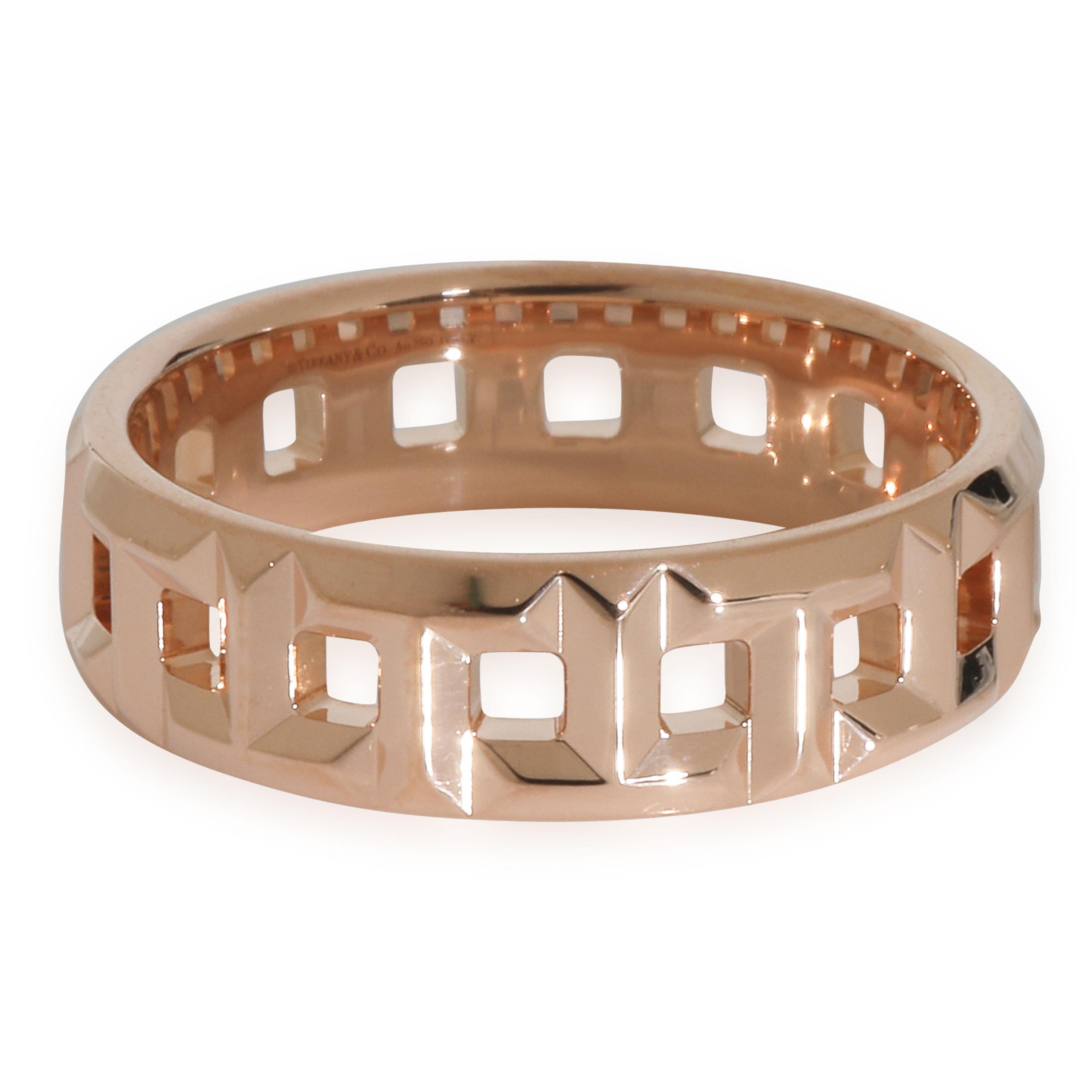 Tiffany & Co. Rose Gold Tiffany T True Wide Ring In Excellent Condition For Sale In New York, NY