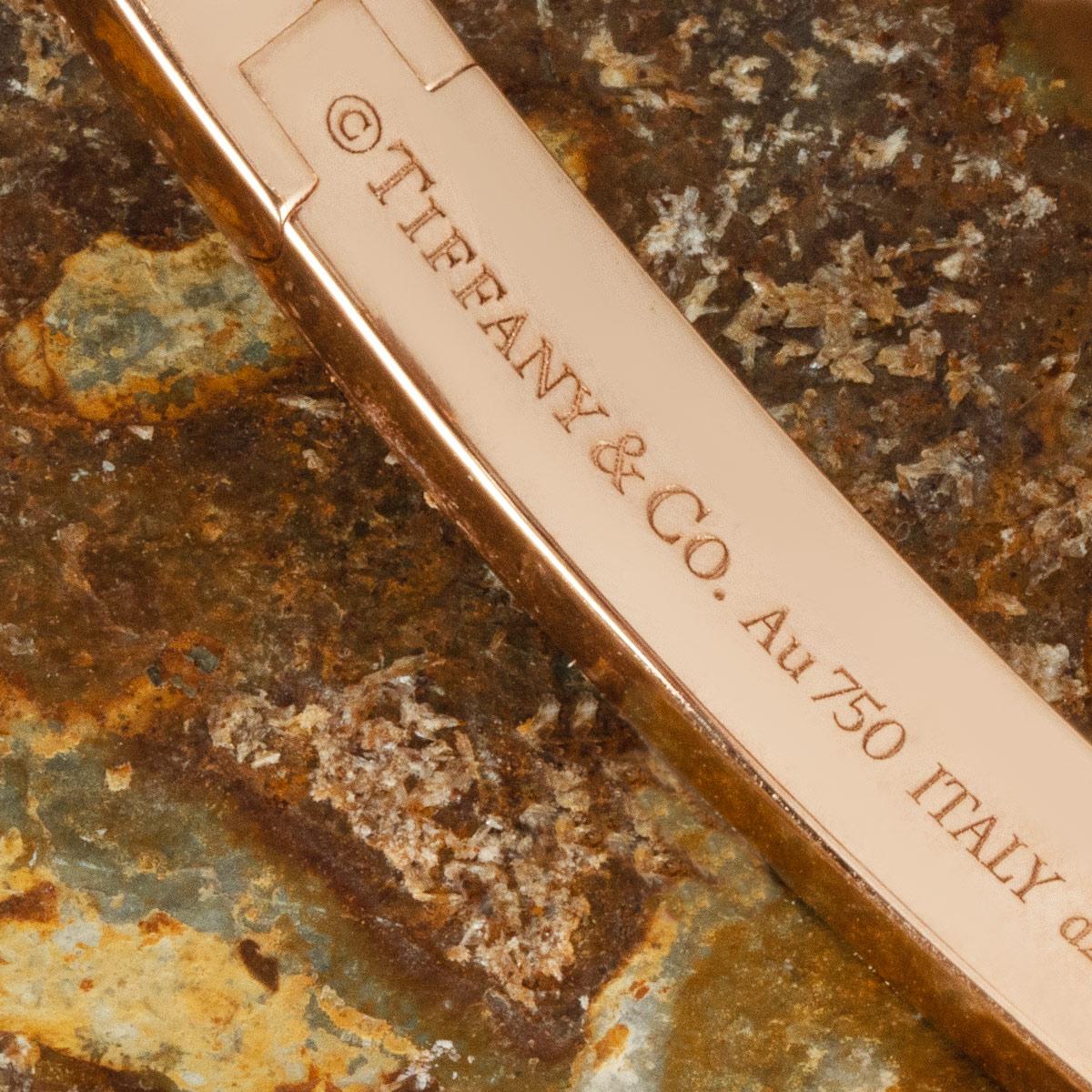 Baguette Cut Tiffany & Co. Rose Gold Tiffany T1 Wide Baguette Diamond Hinged Bracelet 6779014 For Sale