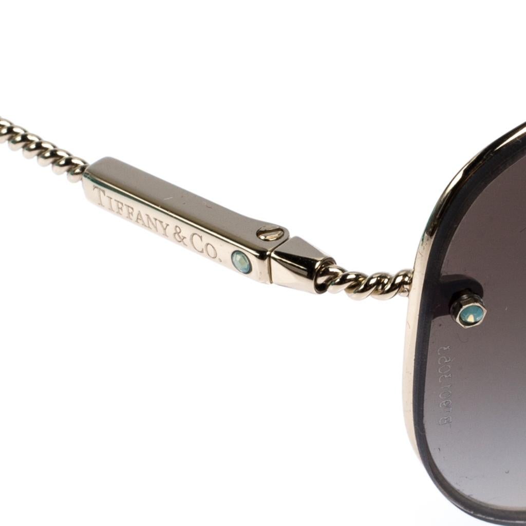 Women's Tiffany & Co. Rose Gold Tone/ Green Gradient TF 3039-B Aviators Sunglasses