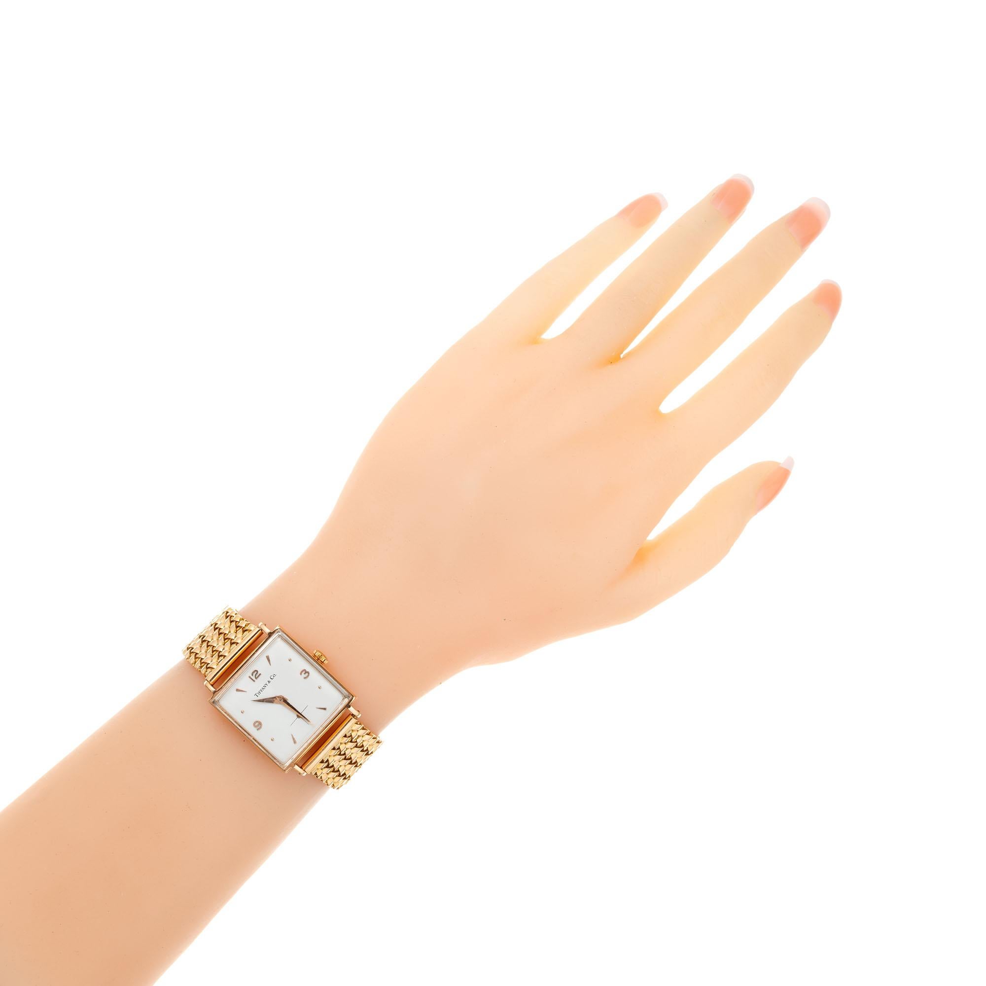 Women's or Men's Tiffany & Co. Rose Gold Universal Genève Midcentury Wristwatch For Sale