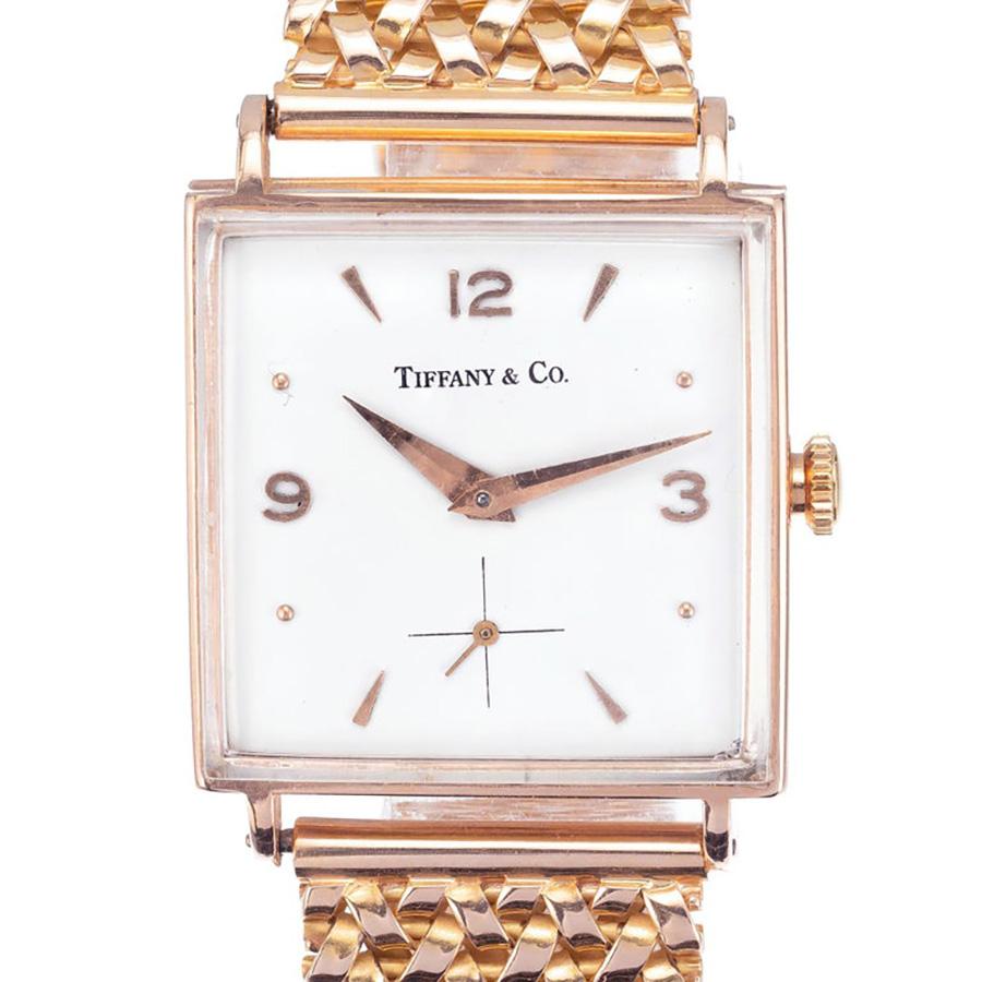 Tiffany & Co. Orologio da polso Universal Genève Midcentury in oro rosa In condizioni ottime in vendita a Stamford, CT