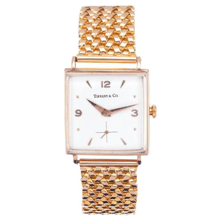 Tiffany & Co. Rose Gold Universal Genève Midcentury Wristwatch