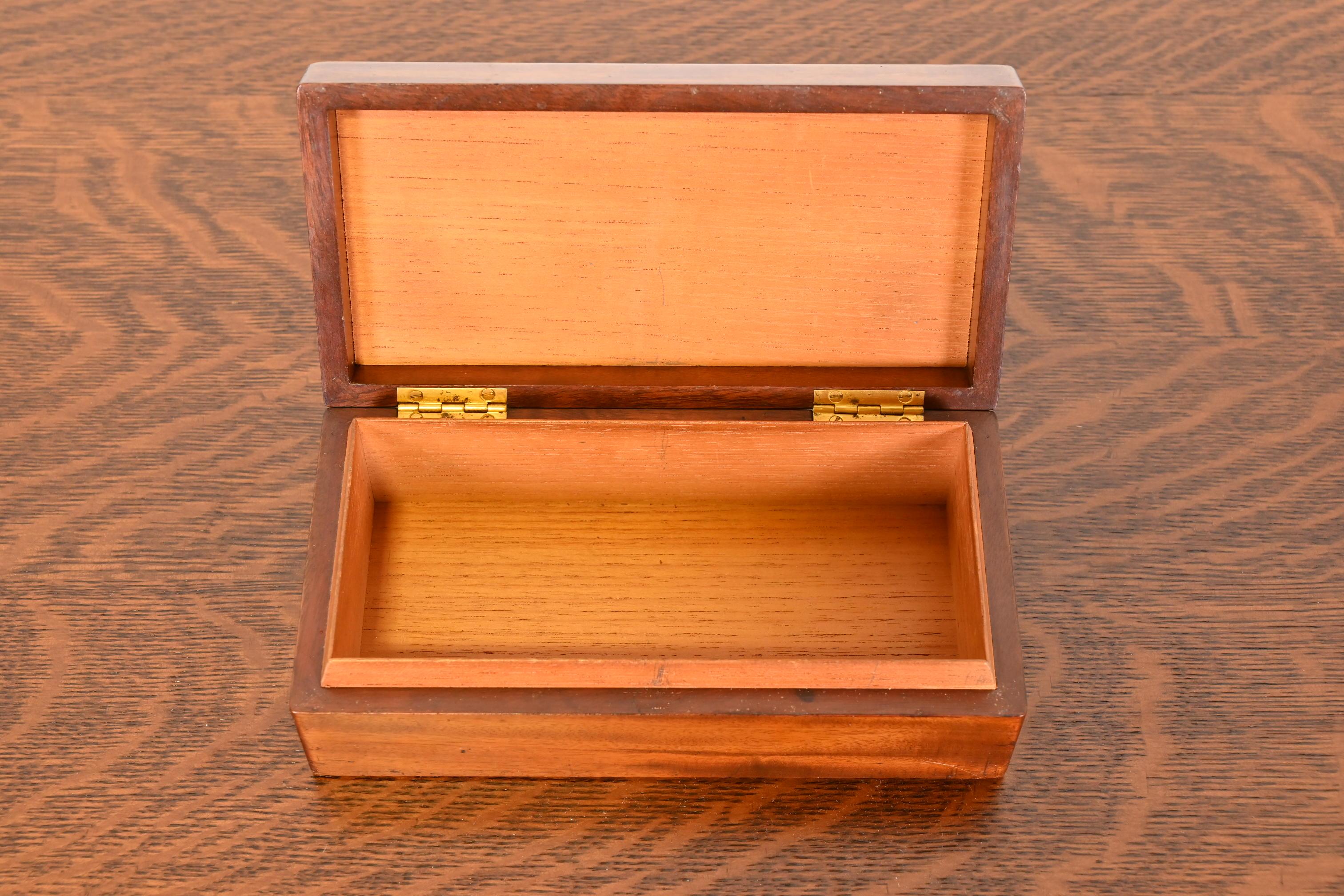 Tiffany & Co. Rosewood Cigar Box or Humidor With 18k Gold Plaquette 4