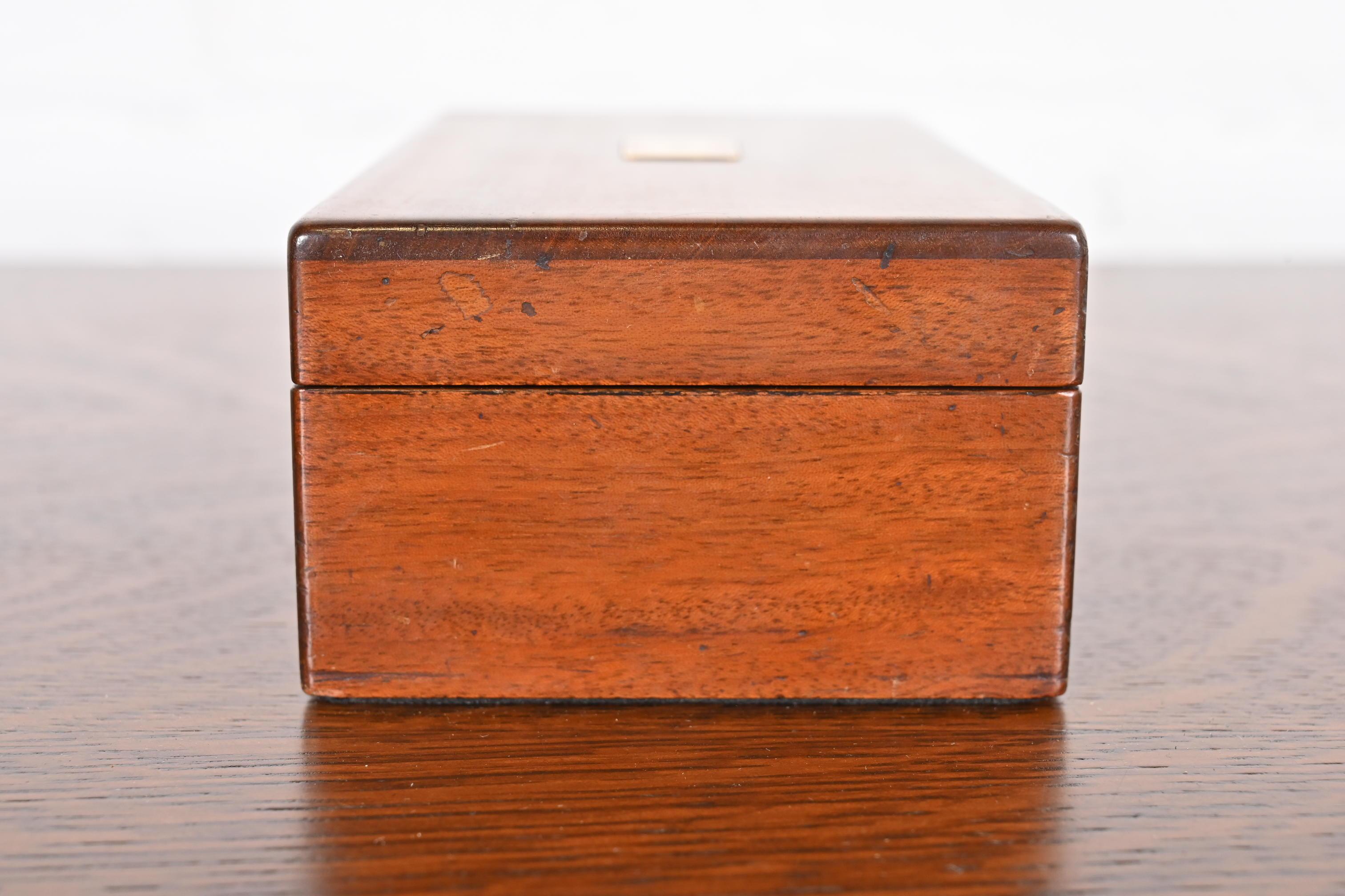 Tiffany & Co. Rosewood Cigar Box or Humidor With 18k Gold Plaquette 6