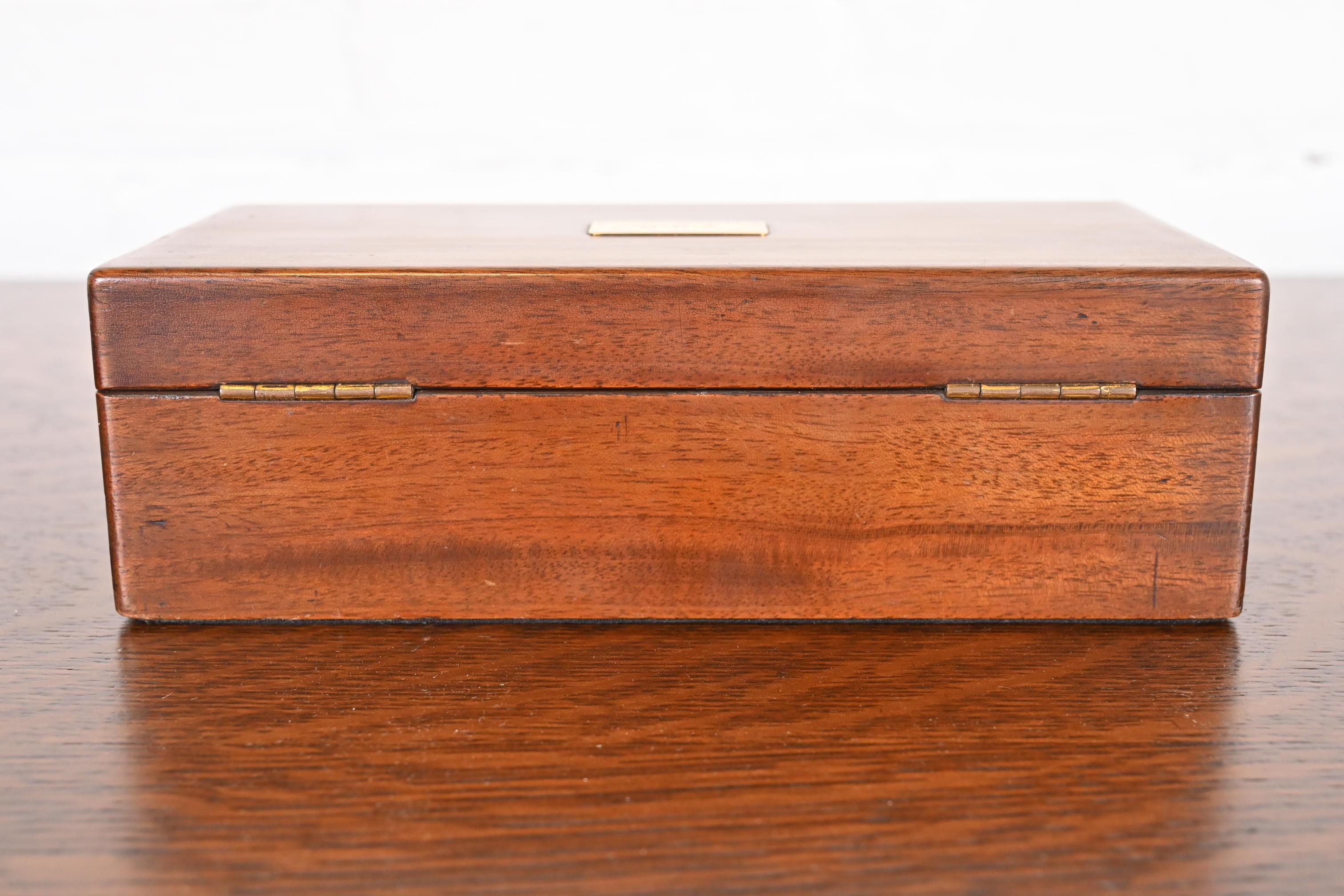 Tiffany & Co. Rosewood Cigar Box or Humidor With 18k Gold Plaquette 7
