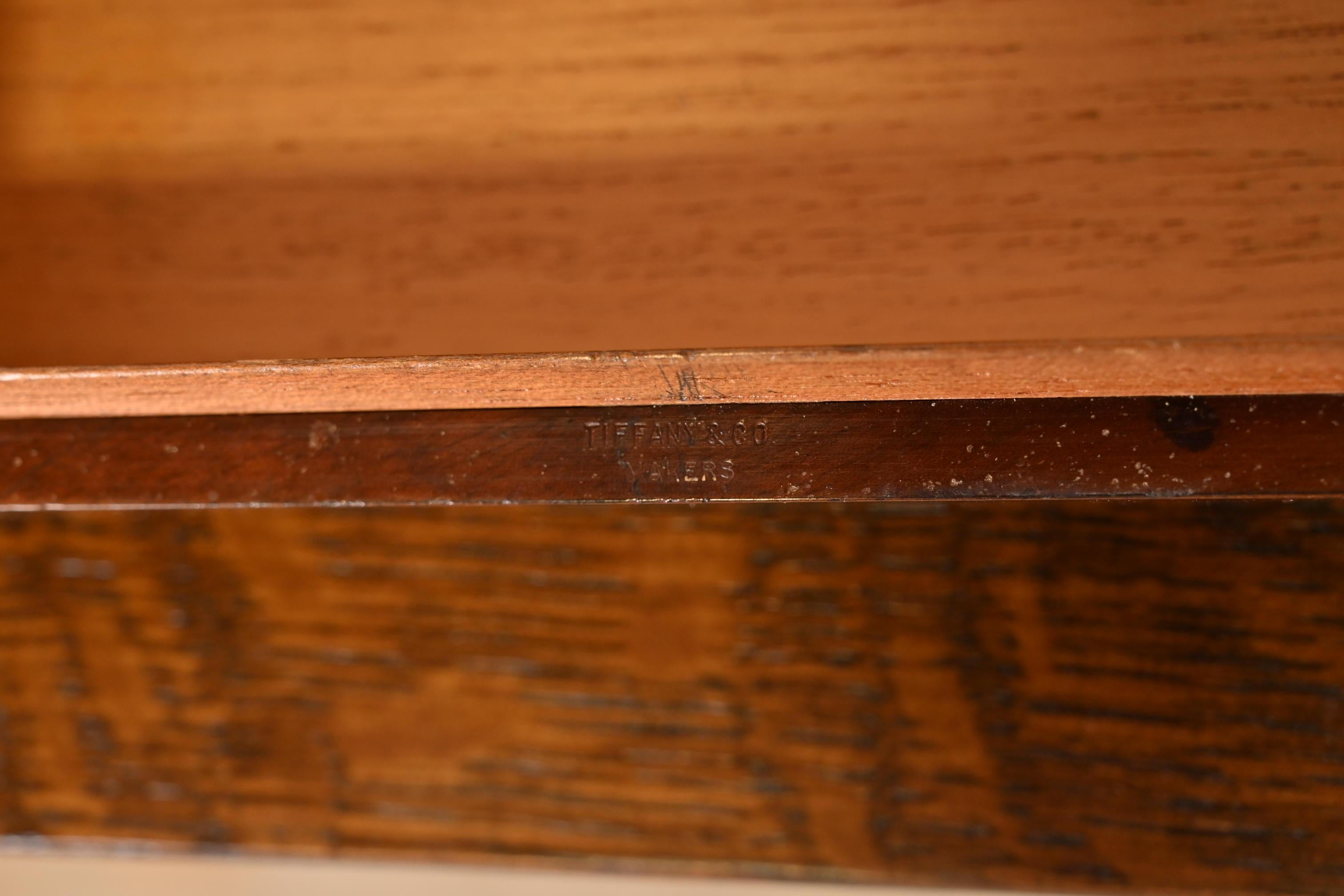 Tiffany & Co. Rosewood Cigar Box or Humidor With 18k Gold Plaquette 8