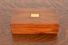 Tiffany & Co. Caja para puros o humidor de palisandro con plaqueta de oro de 18 quilates