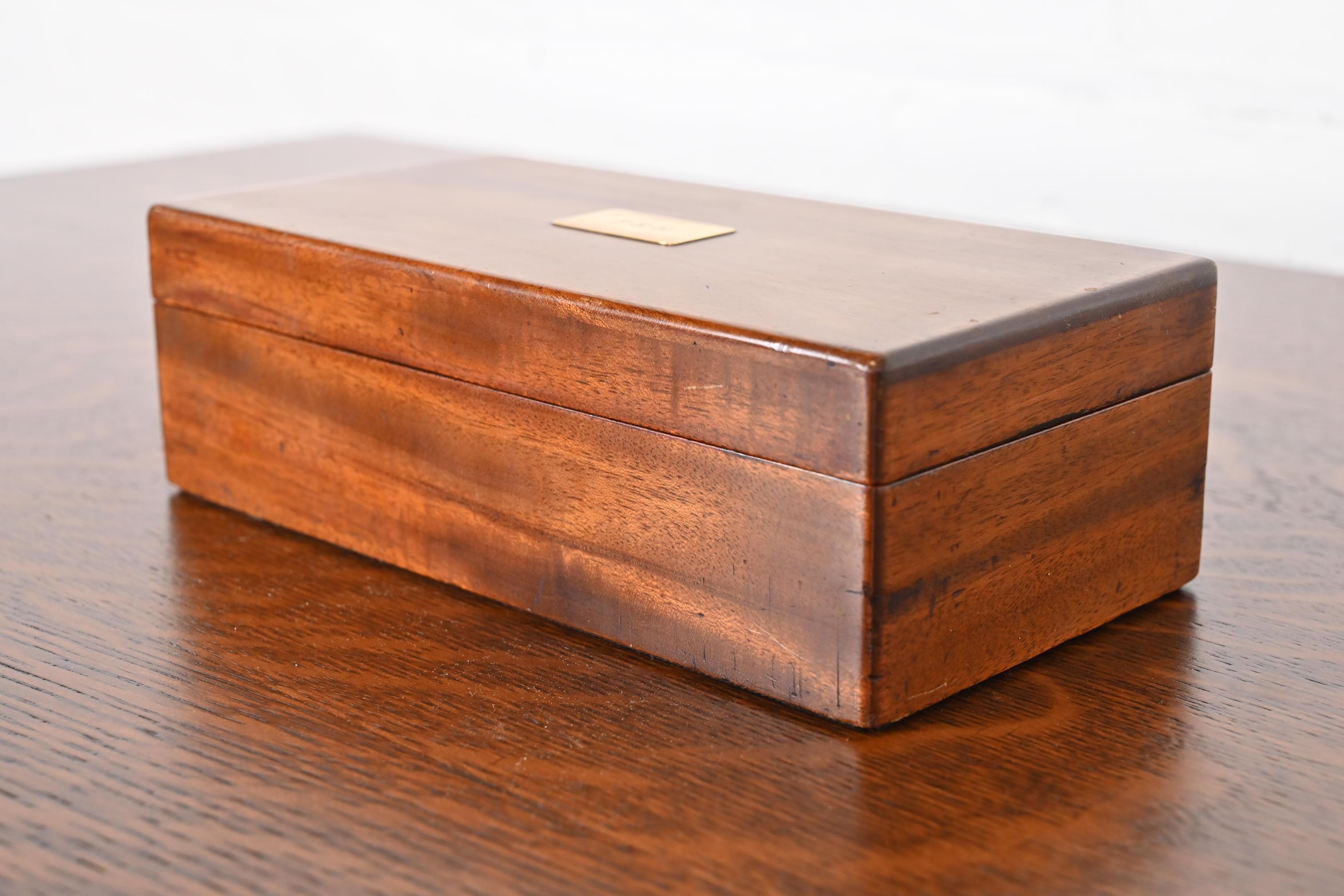 Tiffany & Co. Rosewood Cigar Box or Humidor With 18k Gold Plaquette In Good Condition In South Bend, IN