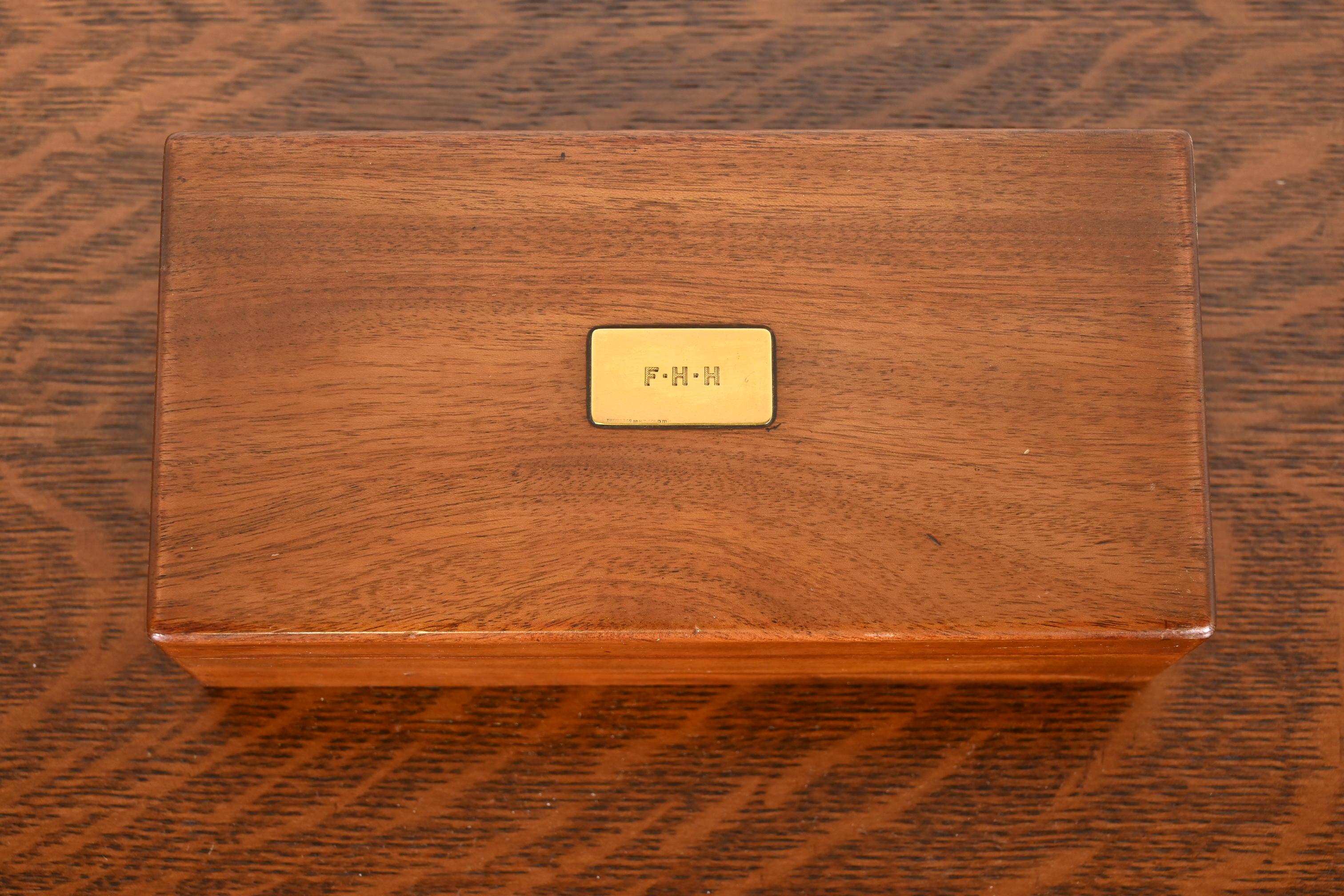 Tiffany & Co. Rosewood Cigar Box or Humidor With 18k Gold Plaquette 2