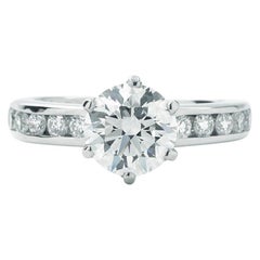 Tiffany and Co. Ribbon Engagement Ring .82 Carat Center IVS1 For Sale ...